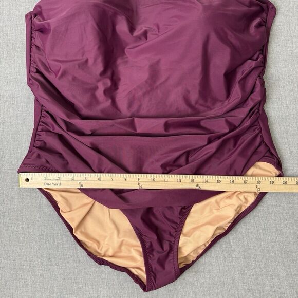 J. Crew Swimsuit Womens 24 Purple Plus One Piece One Shoulder Tropical Beach NEW - Picture 15 of 16
